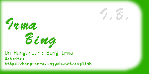 irma bing business card